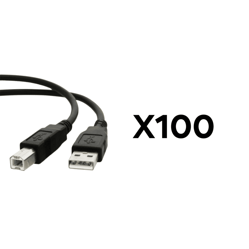 Batch of 100x Printer Cables - USB 2.0 (Second-Hand) Refurbished