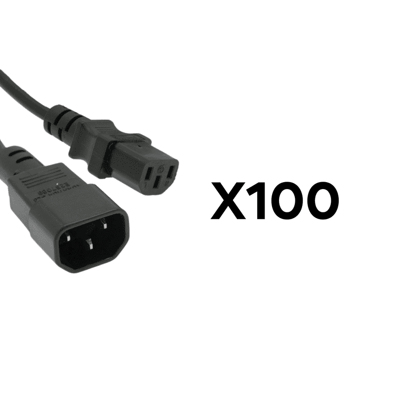 Batch of 100x Male to Female Extension Power Cables (Se Refurbished