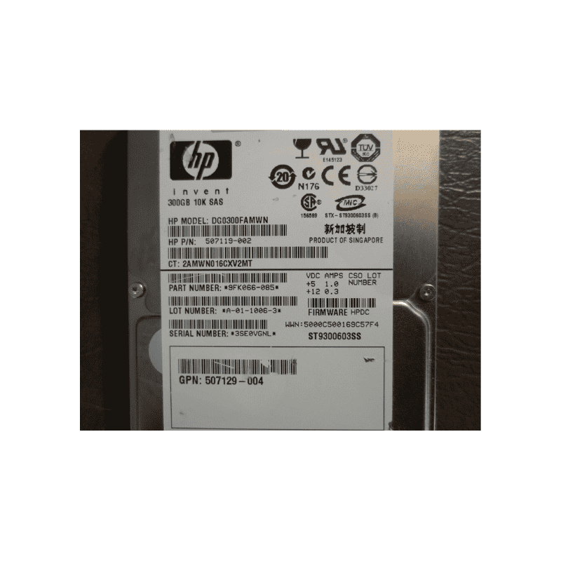 HP HP 300GB 2.5” SAS HDD 9FK066-085 (Second-Hand) - F Refurbished