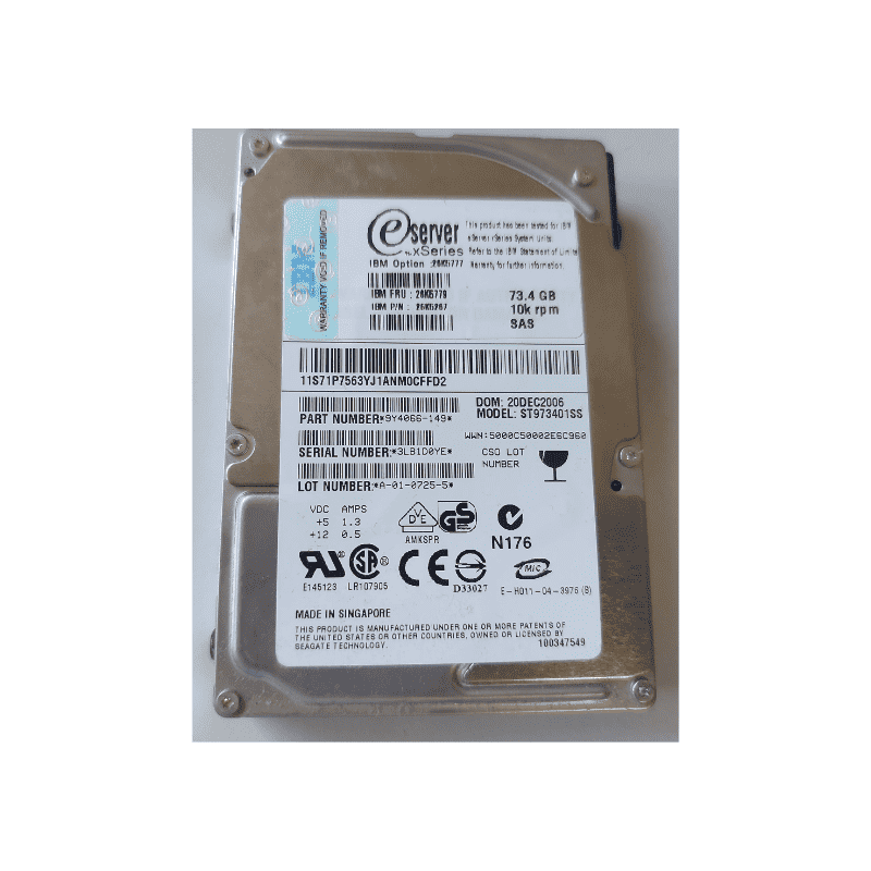 IBM IBM 73.4GB 2.5” SAS HDD 9Y4066-149 (Second-Hand) - Refurbished