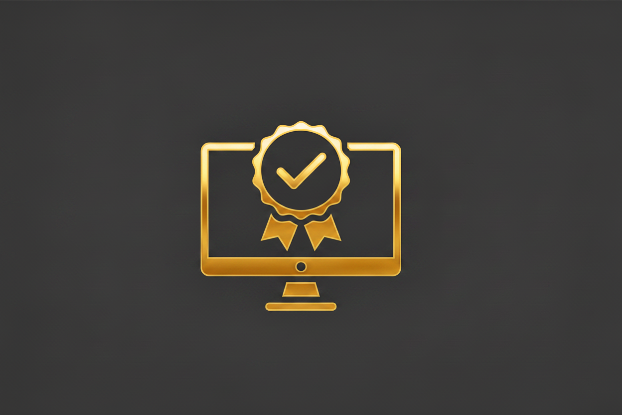 Monitor grading icon - metallic gold